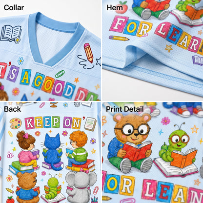 ChaoticClub Children's Book Characters It's A Good Day Learning Mesh Jersey