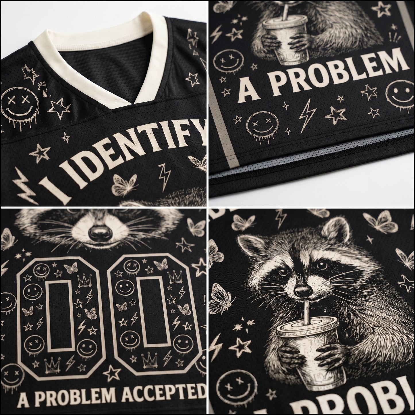 ChaoticClub I Identify As A Problem Raccoon Mesh Jersey