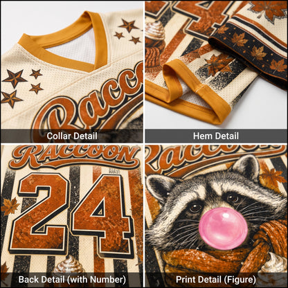 ChaoticClub Hello Fall Raccoon Blowing Bubble Mesh Jersey