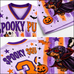 ChaoticClub Striped Halloween Dachshund Ghost Skeleton Mesh Jersey