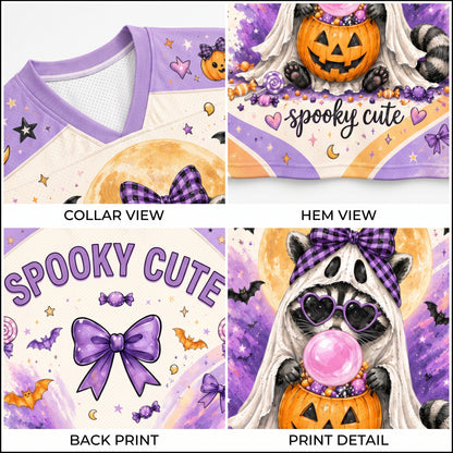 ChaoticClub Spooky Candy Bucket Ghost Raccoon Halloween Mesh Jersey