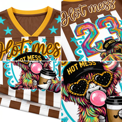 ChaoticClub Hot Mess Highland Cow Bumble Mesh Jersey