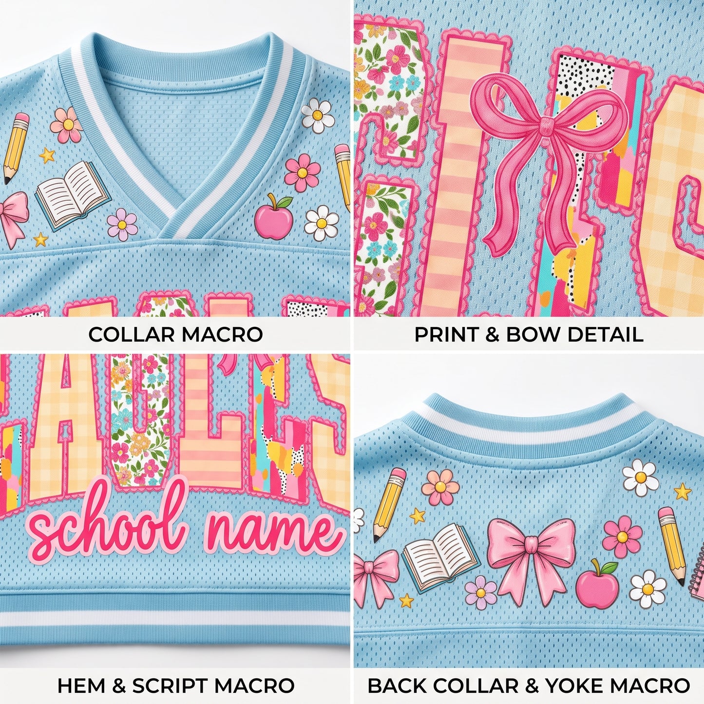 ChaoticClub School Mascot Floral Personalized Mesh Jersey
