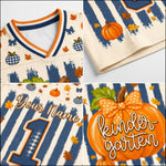 ChaoticClub Fall Back To School Striped Teacher Pumpkin Mesh Jersey