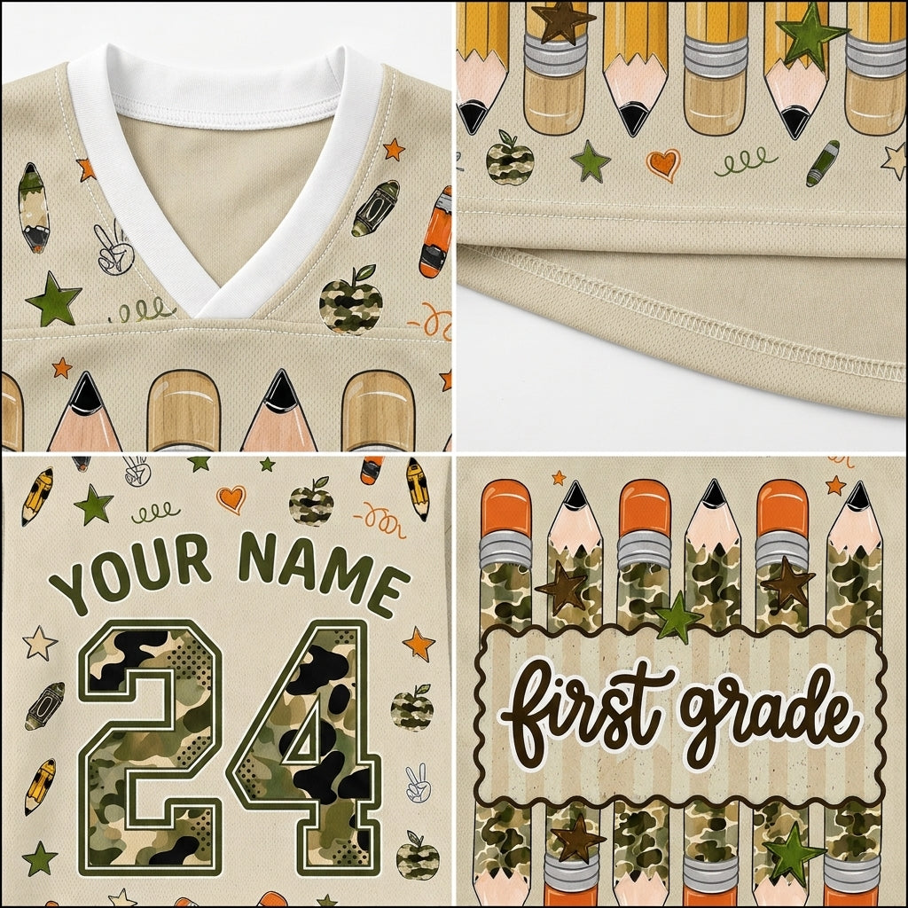 Chaotic Club Preppy Camo Back To School Pencil  Mesh Jersey
