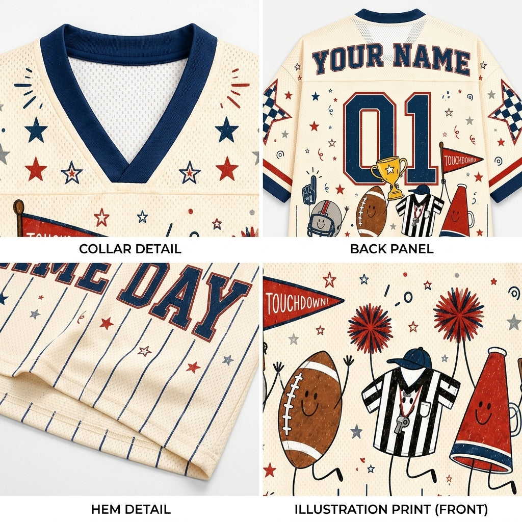 Chaotic Club Football Characters Game Day Tailgate Mesh Jersey