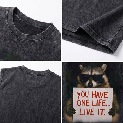 ChaoticClub You Have One Life Raccoon Wash Tanktop