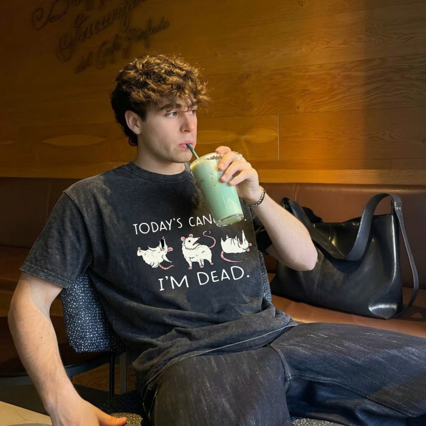 Chaoticclub Today's Canceled I'm Dead Funny Possum Wash T-shirt