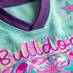 Chaotic Club Mascot Neon Striped School Pride Game Day Mesh Jersey