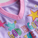 ChaoticClub Striped Preppy God is Good Christian Mesh Jersey