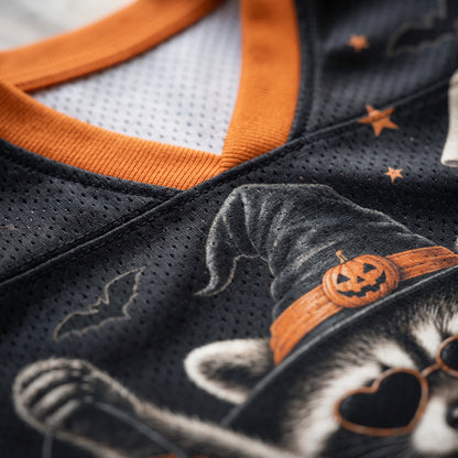 ChaoticClub Halloween Raccoon Witch Hat Mesh Jersey