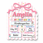 ChaoticClub  First & Last Day of School Striped Personalized
