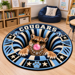 Chaotic Club Personalized Mascot 3D Optical Illusion Round Rug