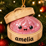 Chaotic Club Personalized Glitter Dumpling Christmas Ornament