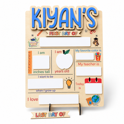 ChaoticClub First and Last Day of School Sign Board Personalized