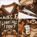 Chaotic Club Autumn Cow Leaves Fall I Dont Mesh Jersey - real photo of fabric and collar detail
