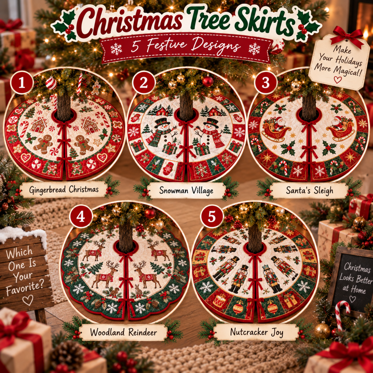 Chaotic Club Christmas Tree Skirt Quilt