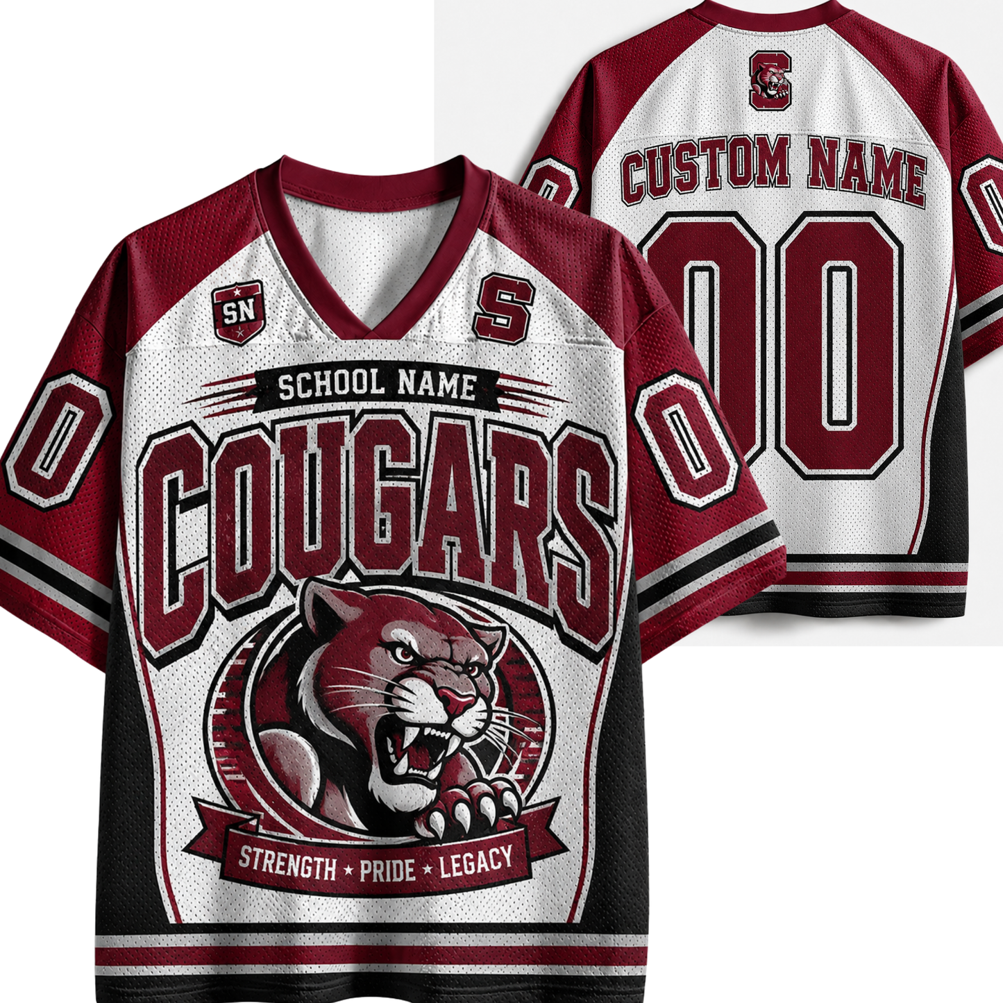 Chaotic Club Custom Game Day School Mascot Athletic Mesh Jersey