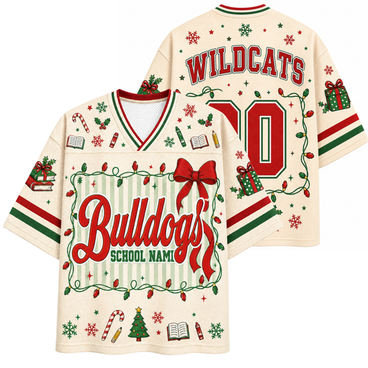 Chaotic Club Custom Mascot Christmas Bow Mesh Jersey