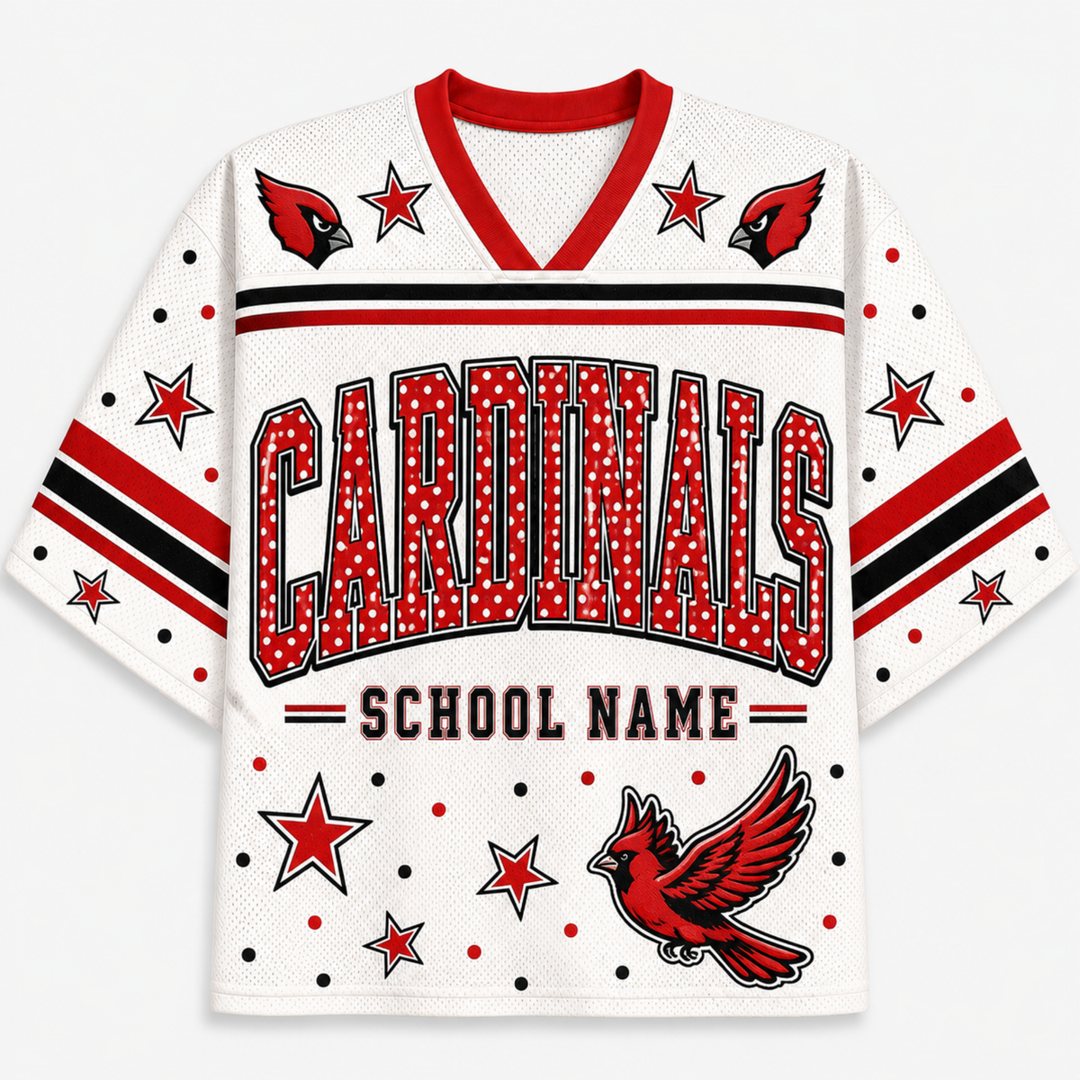 Chaotic Club Team Mascot Polka Dots Sports Mesh Jersey
