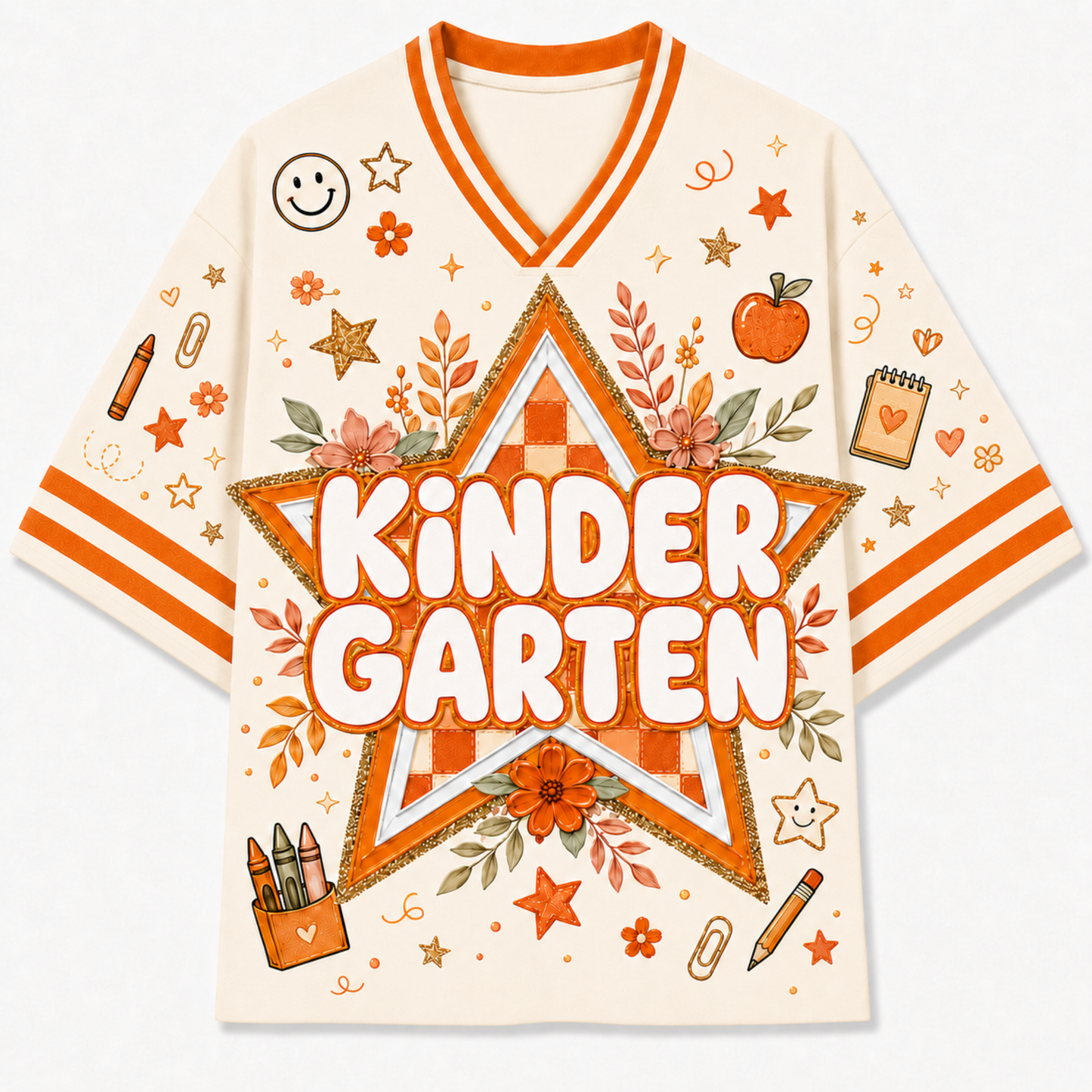 Chaotic Club Fall Back To School Mesh Jersey - Kindergarten star graphic design