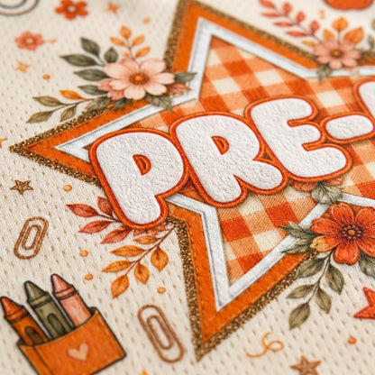 Chaotic Club Fall Back To School Mesh Jersey - close-up Pre-K star graphic mockup