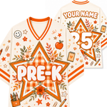 Chaotic Club Fall Back To School Mesh Jersey - personalized Pre-K design with custom name and number