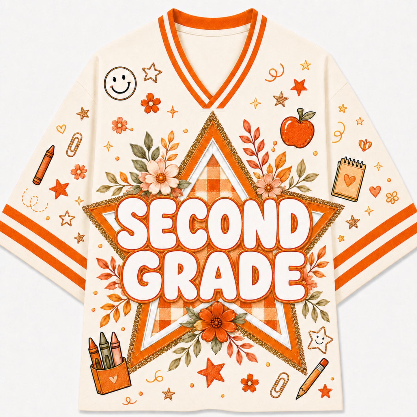 Chaotic Club Fall Back To School Mesh Jersey - Second Grade star graphic design