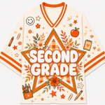 Chaotic Club Fall Back To School Mesh Jersey - Second Grade star graphic design