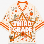 Chaotic Club Fall Back To School Mesh Jersey - Third Grade star graphic design