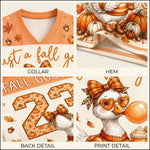 Chaotic Club Funny Cozy Goose Bubblegum Autumn Mesh Jersey - real photo of fabric and graphic detail