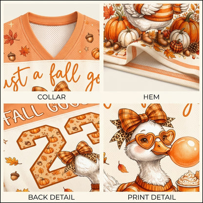 Chaotic Club Funny Cozy Goose Bubblegum Autumn Mesh Jersey - real photo of fabric and graphic detail