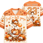 Chaotic Club Funny Cozy Goose Bubblegum Autumn Mesh Jersey - front and back view with fall goose graphic