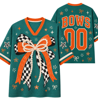 Chaotic Club Coquette Pearl Bow Game Day Mesh Jersey