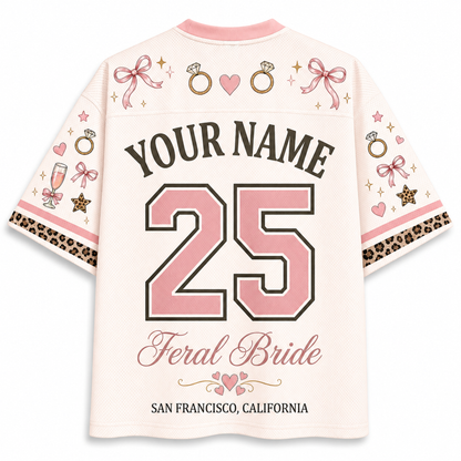 Chaotic Club In My Feral Bride Era Leopard Personalized Mesh Jersey - personalized name and number star graphic