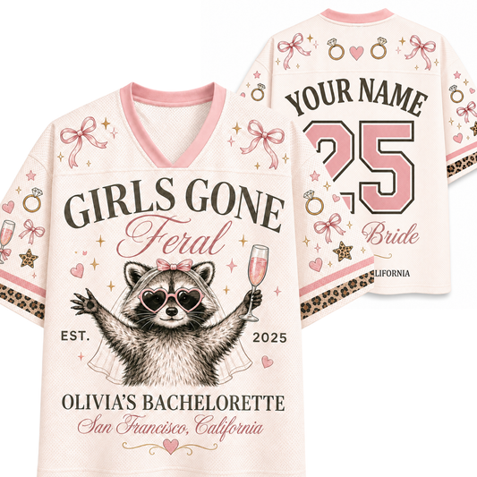 Chaotic Club In My Feral Bride Era Leopard Personalized Mesh Jersey - front and back view with custom name and number