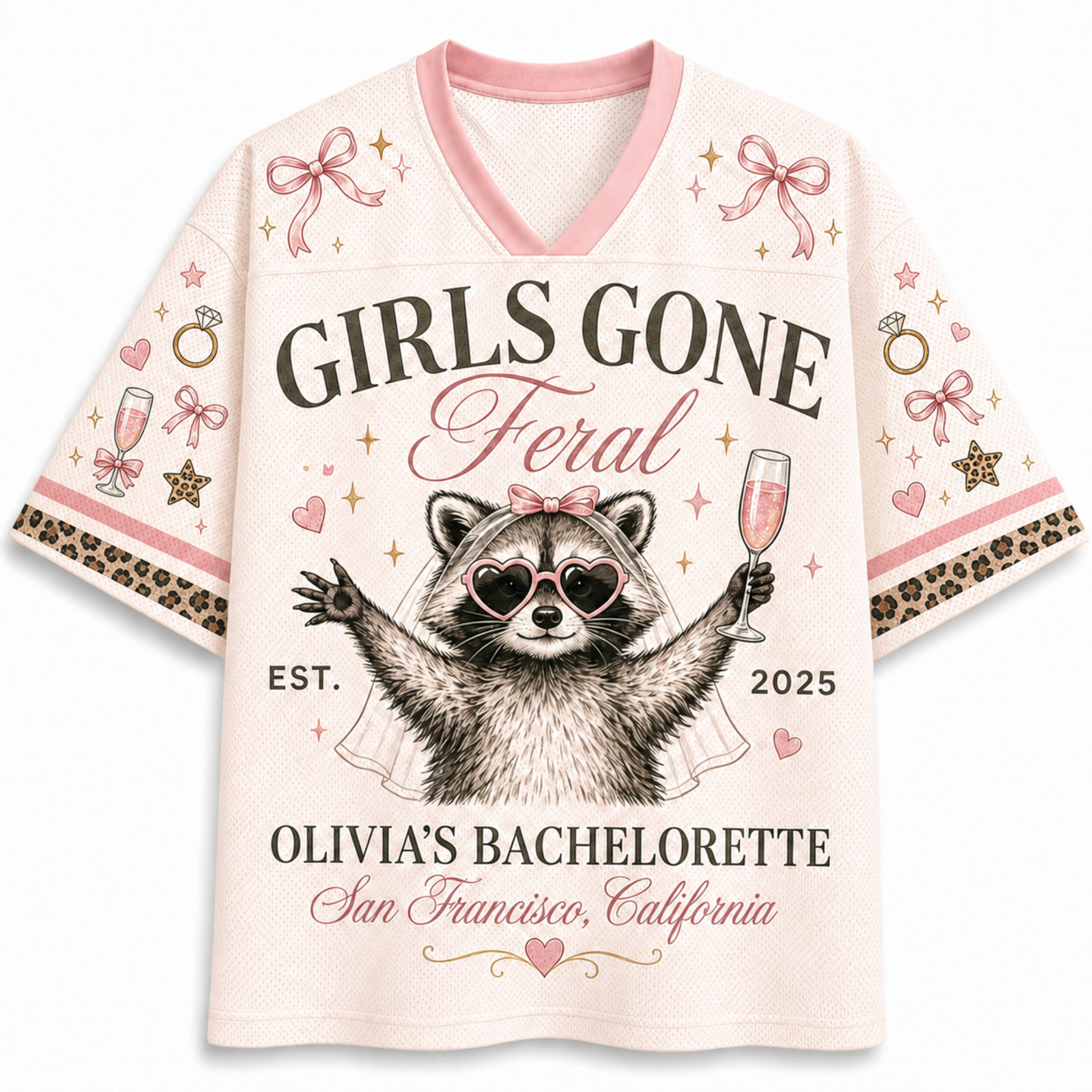 Chaotic Club In My Feral Bride Era Leopard Personalized Mesh Jersey - Girls Gone Feral bachelorette design