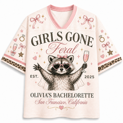 Chaotic Club In My Feral Bride Era Leopard Personalized Mesh Jersey - Girls Gone Feral bachelorette design