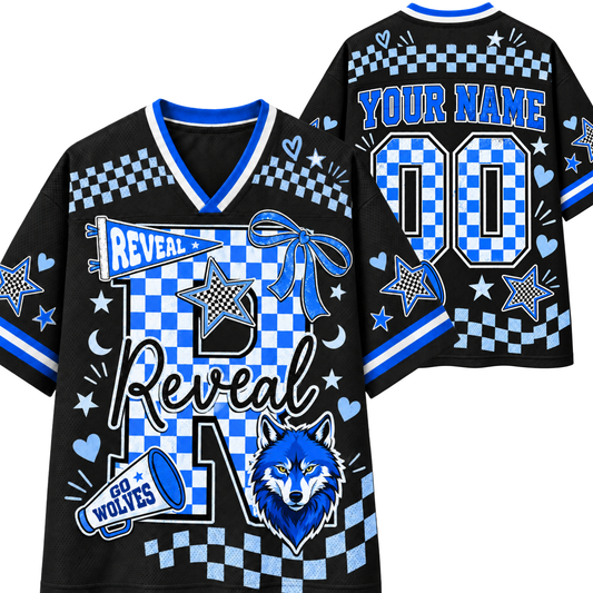 Chaotic Club Mascot Checkered Bow Game Day Sports Mesh Jersey