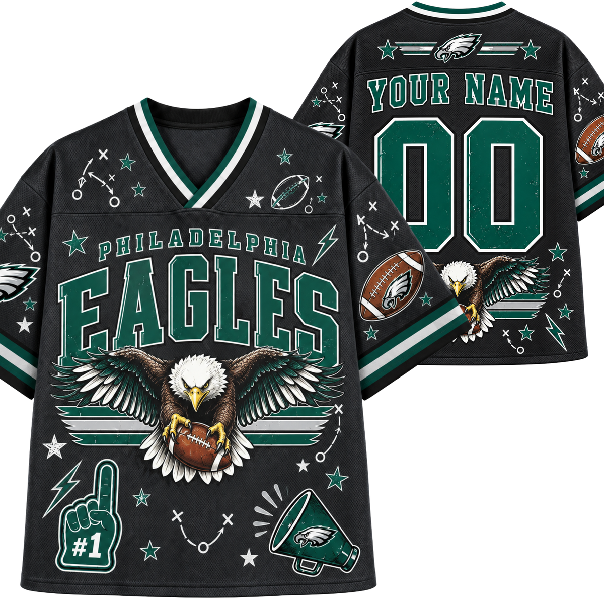 Chaotic Club Mascot Football Doodles Game Day Mesh Jersey