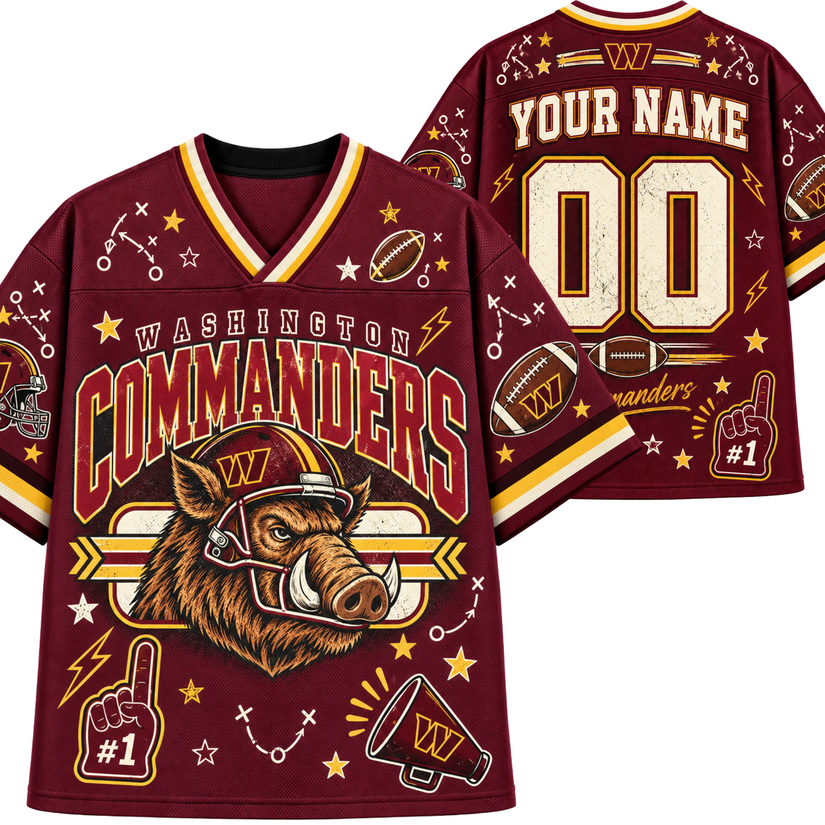 Chaotic Club Mascot Football Doodles Game Day Mesh Jersey