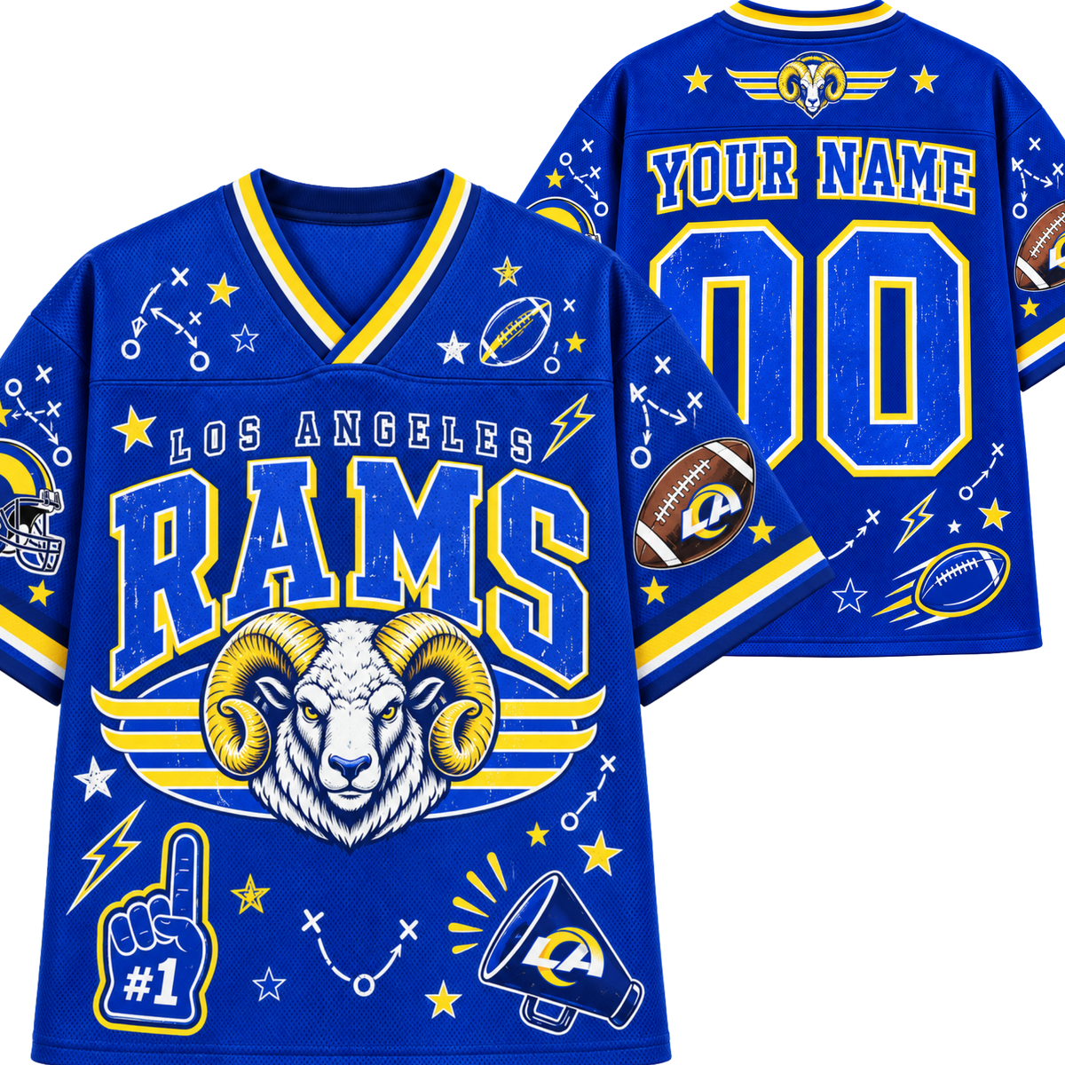 Chaotic Club Mascot Football Doodles Game Day Mesh Jersey