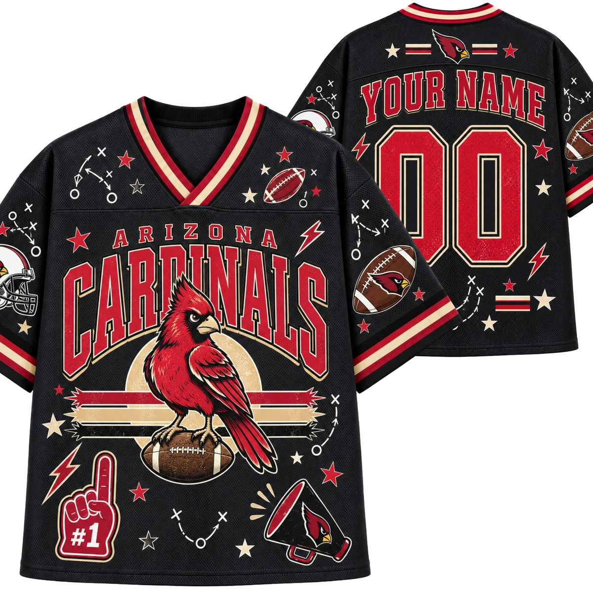 Chaotic Club Mascot Football Doodles Game Day Mesh Jersey