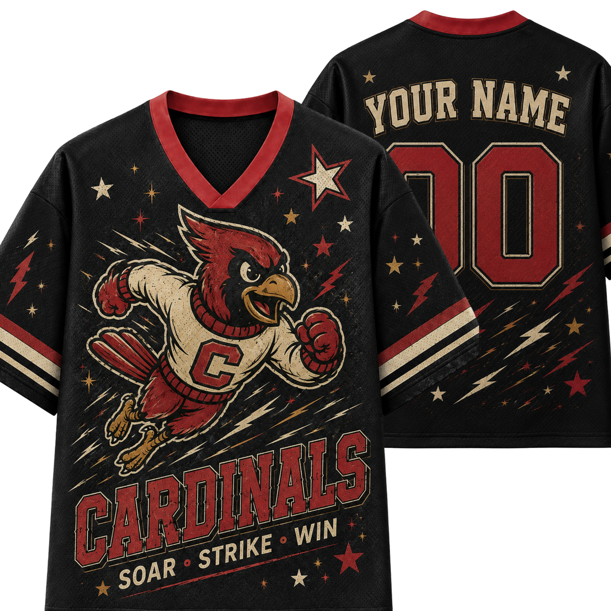 Chaotic Club Retro Mascot Lightning Game Day Mesh Jersey