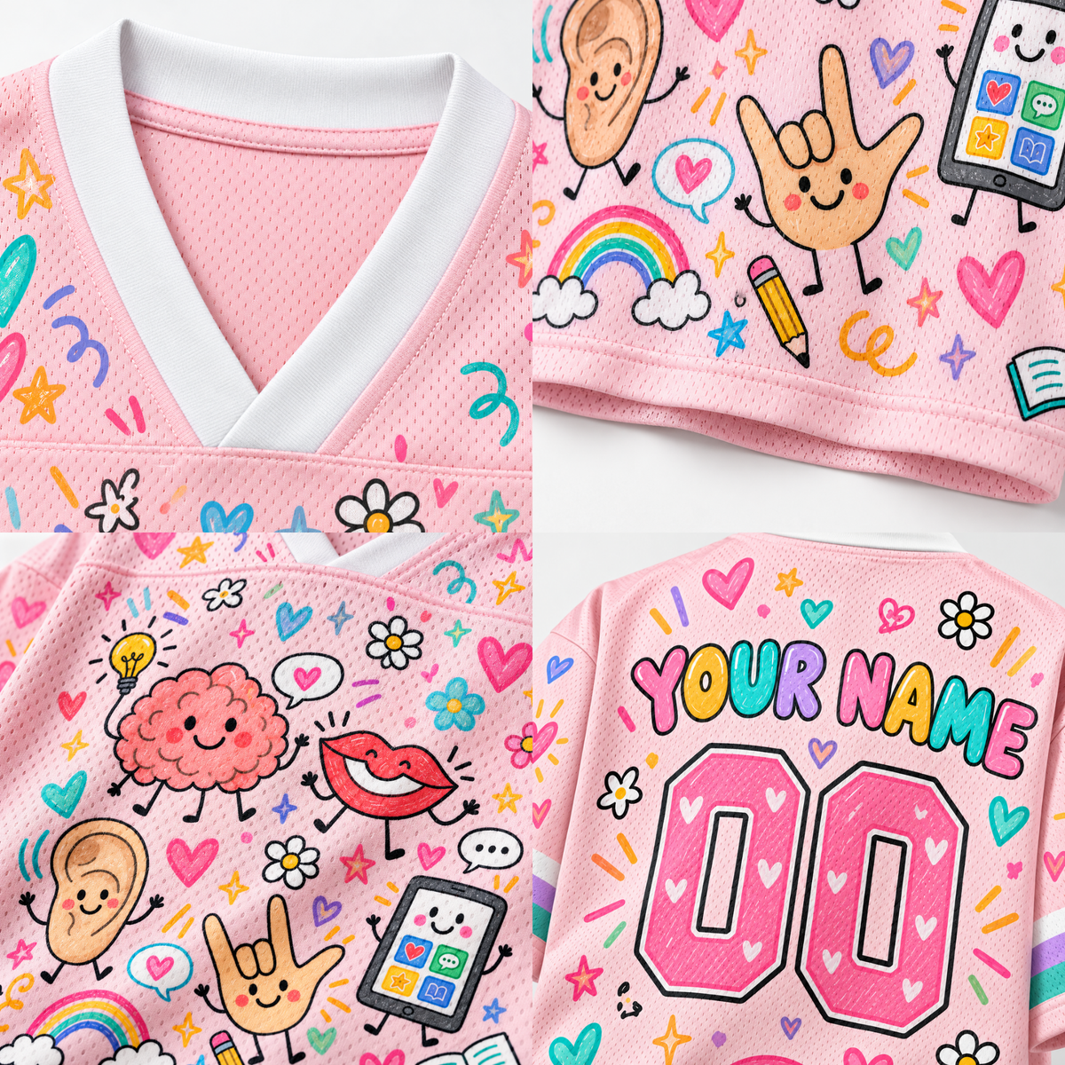 Chaotic Club Speech Therapy SLP Doodles Sports Mesh Jersey
