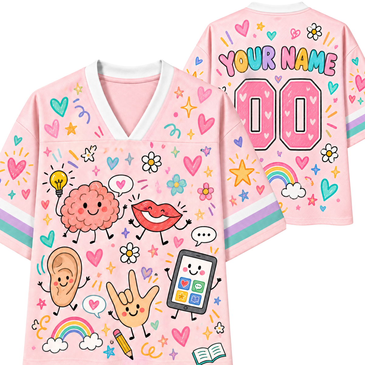 Chaotic Club Speech Therapy SLP Doodles Sports Mesh Jersey