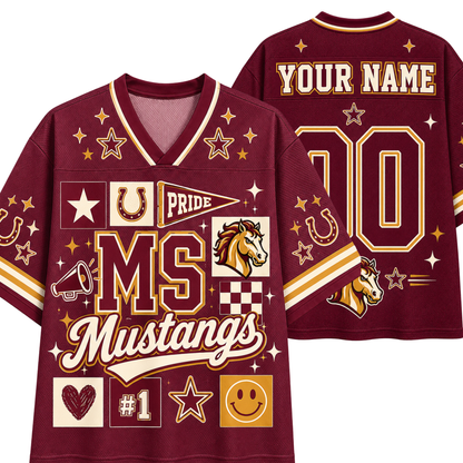 Chaotic Club School Mascot Retro Sticker Patchwork Game Day Sports Mesh Jersey