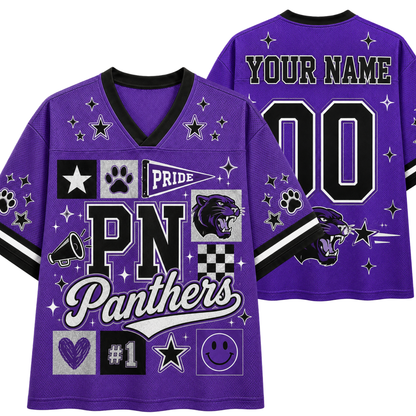 Chaotic Club School Mascot Retro Sticker Patchwork Game Day Sports Mesh Jersey