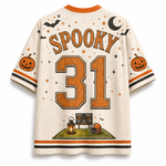 Back view of the Chaotic Club jersey showcasing 'SPOOKY' typography above a vin
