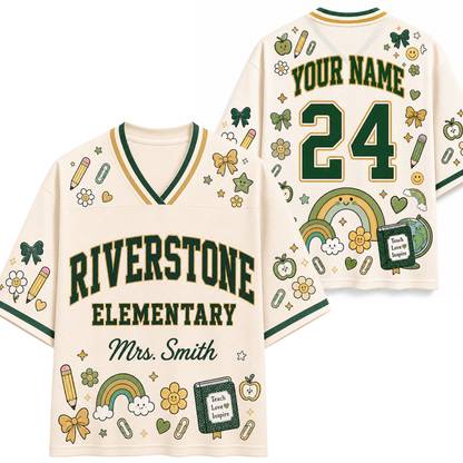 Custom St. Patrick's Day themed hockey jersey shown from both front and back views.